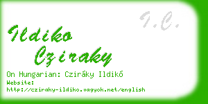 ildiko cziraky business card